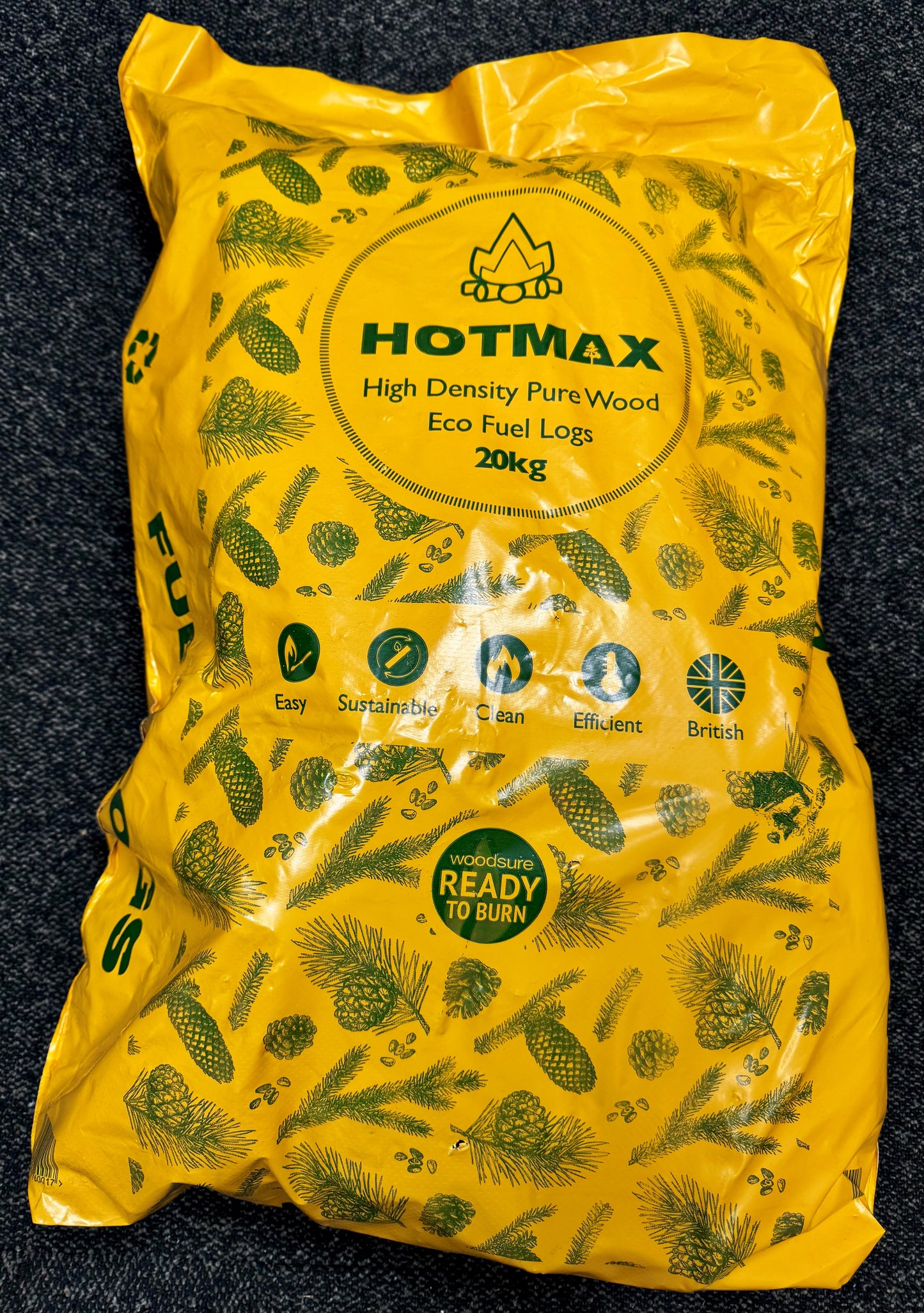 HOTMAX High Density Pure Wood Eco Fuel Logs - 20kg