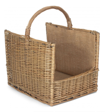 Antique Wash Open End Log Basket