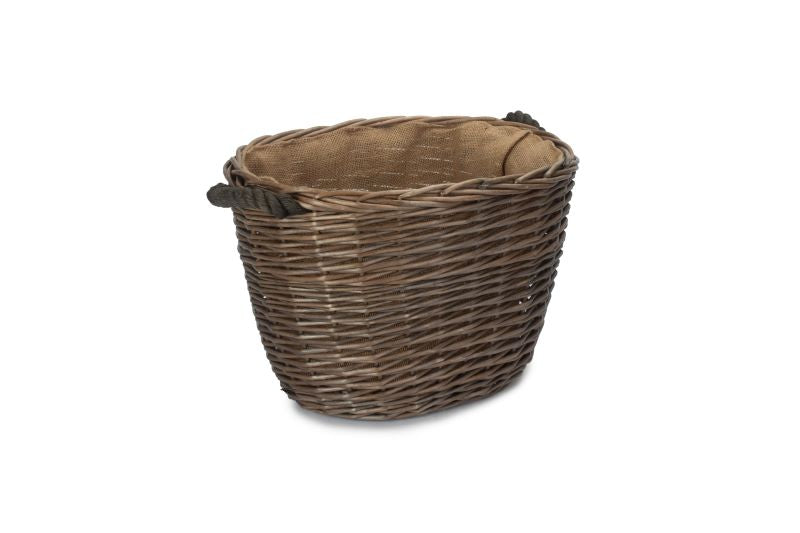 Small Antique Wash Oval Log Basket